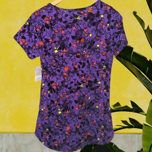 LLR Classic T XS Purple Dark Floral NWT - Picture 5 of 7